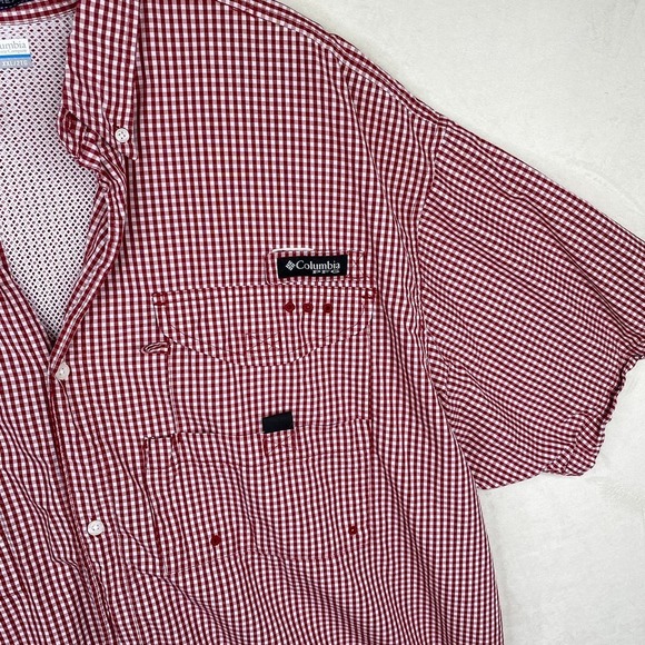 Columbia PFG Super Bonehead South Carolina Gamecocks Red Gingham Shirt Size XXL - Picture 3 of 6